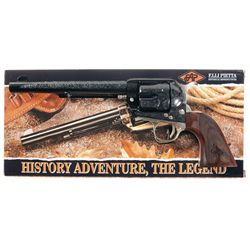 Engraved F.LLI Pietta Model 1873 Single Action Revolver with Box