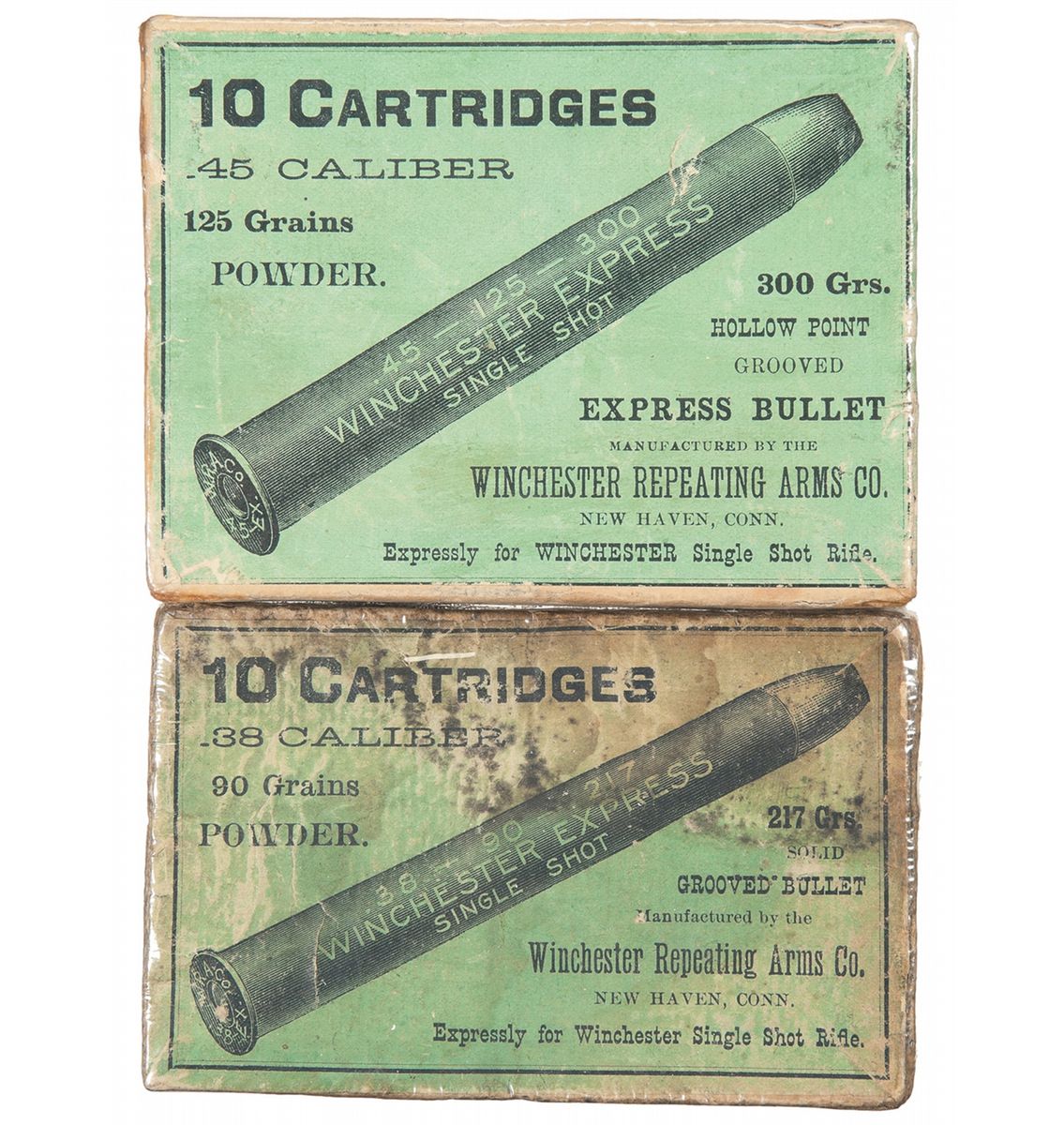 Two Boxes of Winchester Single Shot Rifle Express Cartridges