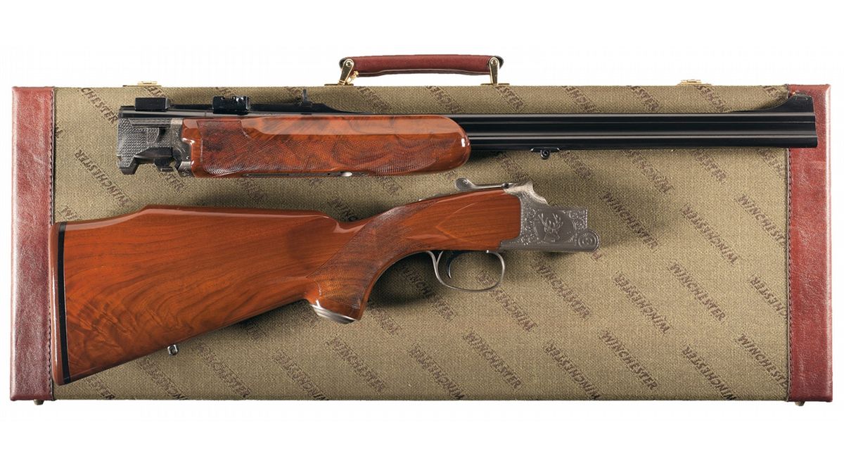 Engraved Winchester Grand European XTR Over/Under Rifle with Hard Case