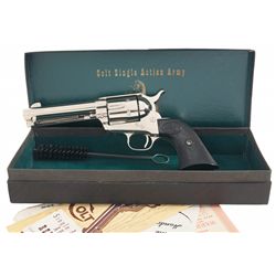 Excellent Desirable Colt Second Generation Nickel Plated Single Action Army Revolver with Original B