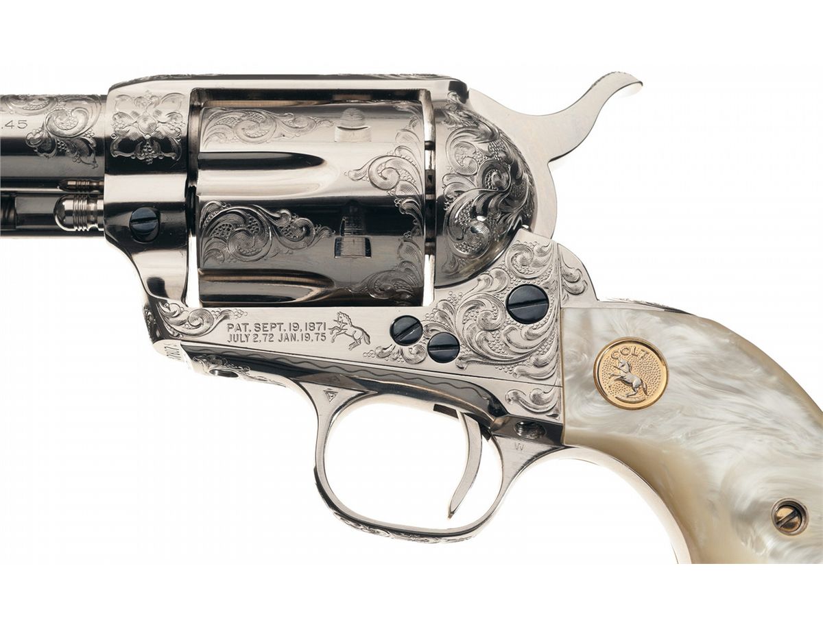 Factory Engraving Sample, Alvin A. White Signed Master Engraved Colt