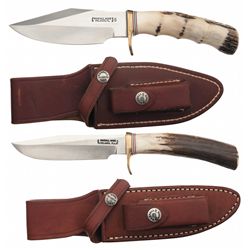 Two Randall Stag Handle Knives with Sheaths