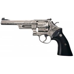 Excellent Factory Engraved Smith & Wesson Pre-Model 27 Double Action Revolver with Factory Letter