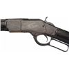 Image 2 : Attractive Engraved Winchester Model 1873 Lever Action Rifle and an Ivory Tusk Handled Magnifying Gl