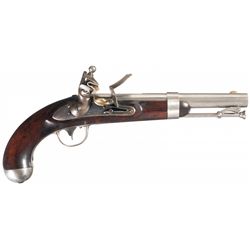Exceptional U.S. Johnson Model 1836 Flintlock Pistol