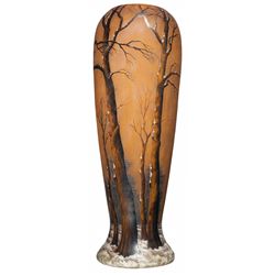Magnificent Daum Nancy Forest Scene Vase