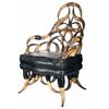 Image 1 : Extraordinary 19th Century Steer Horn Chair with Relief Carved Decoration
