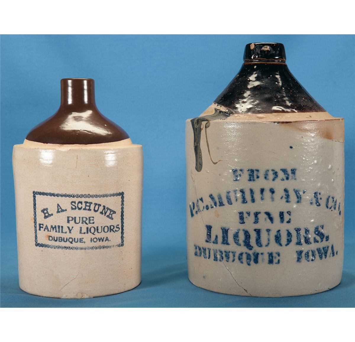 Two Scarce Iowa Liquor Jugs