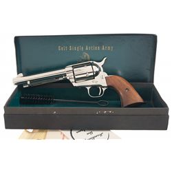 Excellent Second Generation Nickel Finish Colt Single Action Army Revolver with Original Black Box