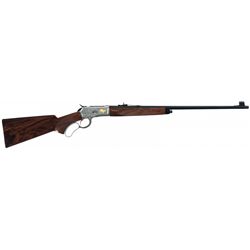 T. Naka Signed Engraved and Gold Accented Browning Model 65 High Grade Lever Action Rifle