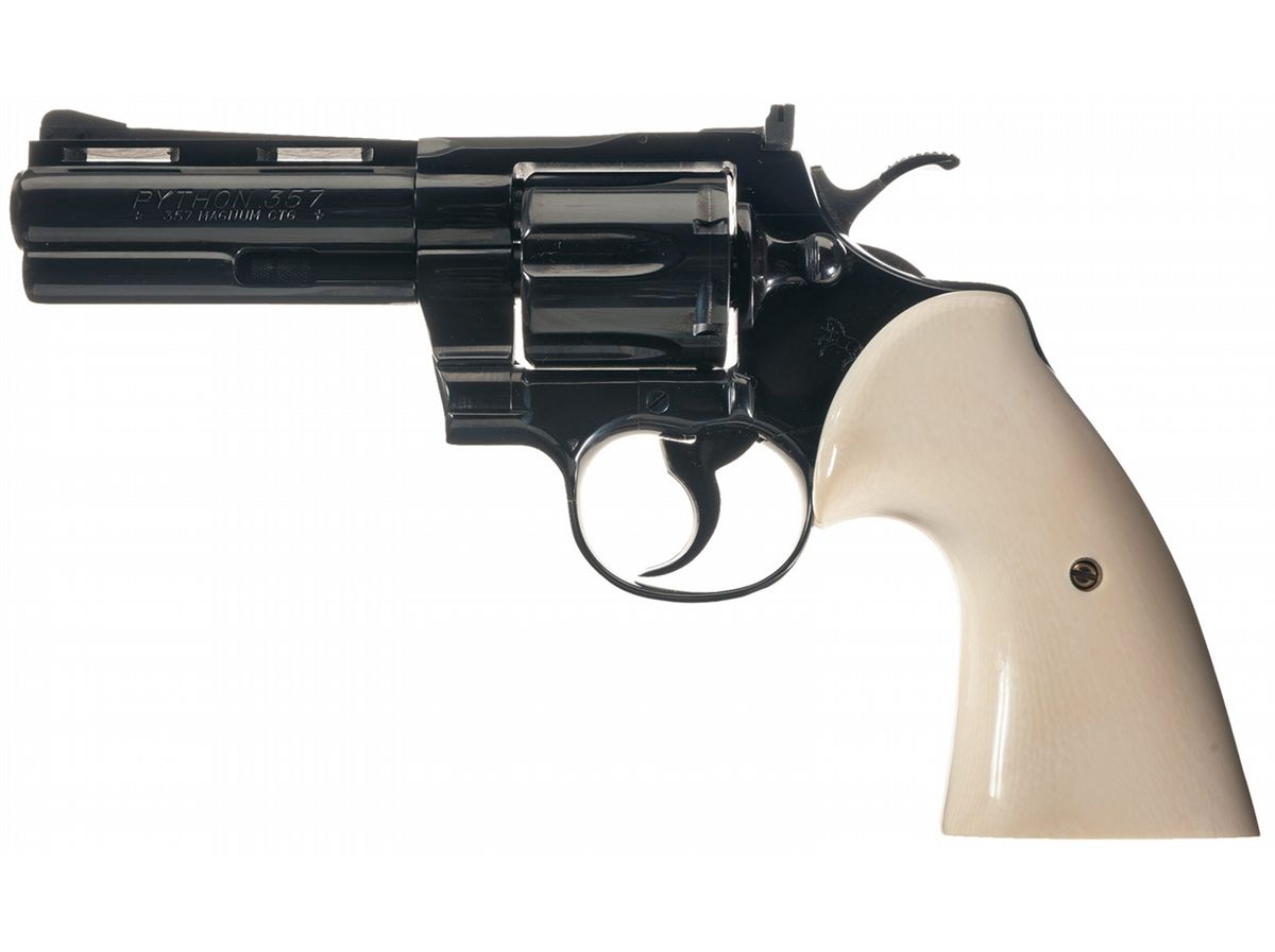 Colt Python Double Action Revolver with Ivory Grips