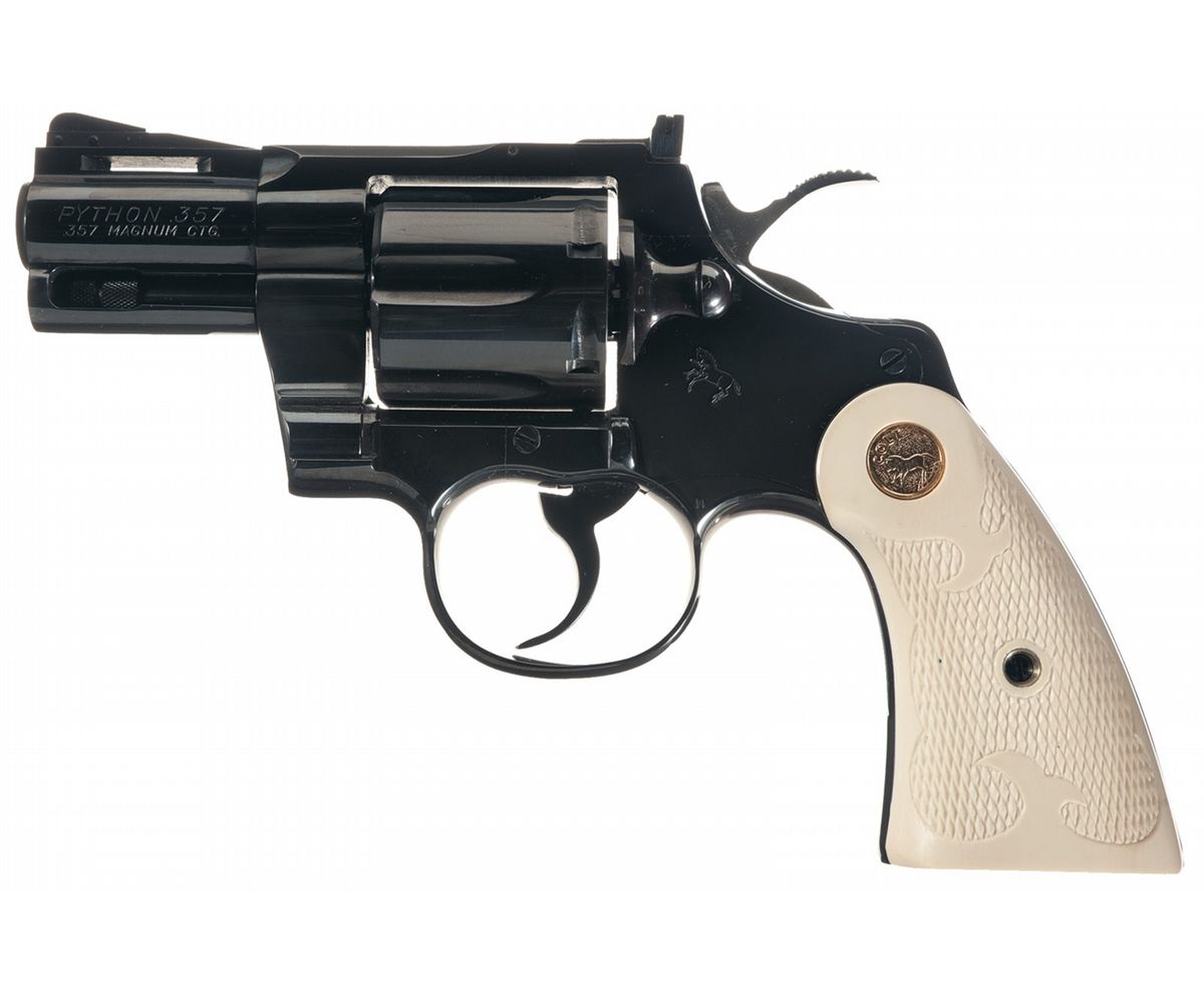 Colt Python Double Action Revolver with Ivory Grips