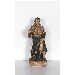 Religious Figure V, Hand-Carved and Painted Wood Sculpture