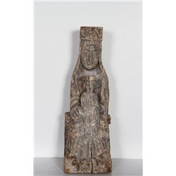 Mother and Child, Hand-Carved Wood Sculpture