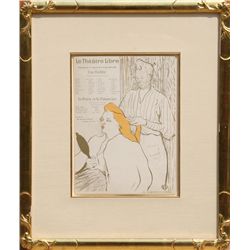 Henri de Toulouse-Lautrec, Le Theatre Libre / Le Coiffure, Lithograph