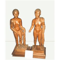 Italian Statuettes, Wood Carved Sculptures