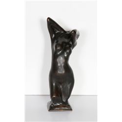 Joseph Emile Renier, Stretching Woman, Bronze Sculpture