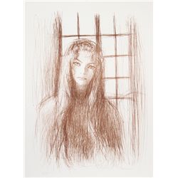 Dimitrie Berea, Portrait of a Girl, Lithograph