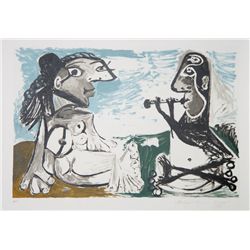 Pablo Picasso, Femme Assise et Joueur de Flute, Lithograph