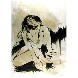 Gino Hollander, Nina sentada, Lithograph