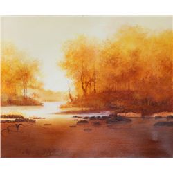 Zhu Jian Xing, Sunset, Oil Painting