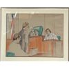 Image 1 : Marilyn Church, Courtroom Drawing 1, Ink and Pastel Drawing