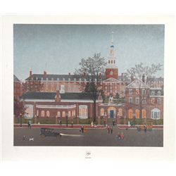 Michel Delacroix, Lowell House, Harvard 350 years, Lithograph