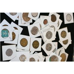 Various Tokens & Foreign Coins, lot of 50