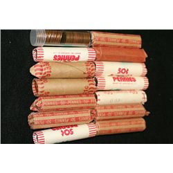 Penny Rolls, 13 complete, 1 incomplete, various dates & conditions