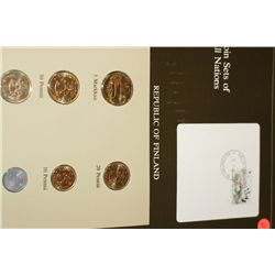 Republic of Finland; Coin Sets of All Nations W/Stamp dated 1984