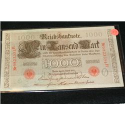 1910 German Linfausend Mark Foreign Bank Note