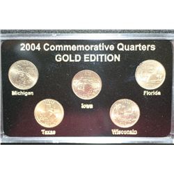 2004-P US State Quarter Commerative Gold Edition Set, 24K Gold Layered, BU