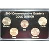 Image 1 : 2004-P US State Quarter Commerative Gold Edition Set, 24K Gold Layered, BU