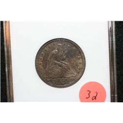 1854 Seated Liberty Quarter, ANACS Graded EF45