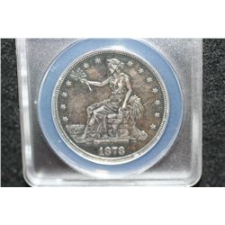 1878-S US Trade $1, ANACS Graded AU50 Details, Damaged