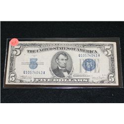 1934-C US Silver Certificate $5, Blue Seal, #Q10574043A