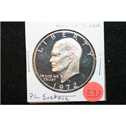 1972 Eisenhower $1, Silver, P.L. Surface