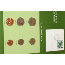 Falkland Islands; Coin Sets of All Nations w/Stamp dated 1985