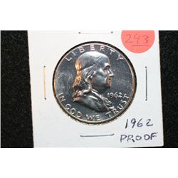 1962 Ben Franklin Half Dollar, Proof
