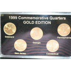 1999-D US State Quarter Commerative Gold Edition Mint Set, 24K Gold Layered, BU