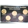 Image 1 : 1999-D US State Quarter Commerative Gold Edition Mint Set, 24K Gold Layered, BU