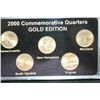 Image 1 : 2000-P US State Quarter Commerative Gold Edition Mint Set, 24K Gold Layered, BU