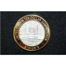 Binion's Gambling Hall & Hotel Limited Edition Two-Tone $10 Gaming Token, .999 Fine