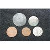 Image 1 : Foreign & US Coin, various dates & conditions, lot of 5 Low Grade
