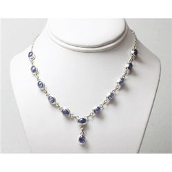 Natural 20.11g Tanzanite Necklace .925 Sterling Silver