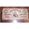 Image 1 : 1864 $50 CSA CONFEDERATE CIVIL WAR CURRENCY