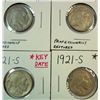 Image 1 : 4  1921S   Buffalo nickels  full horn clear dates
