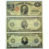 Image 1 : 3 pieces old currency--1914 $5 and $10 FRnotes;1917 $1 note  VG