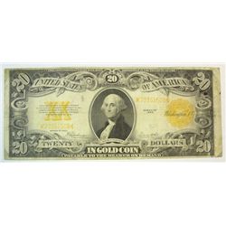 1922 $20 Gold certificate  VG/F