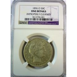 1896O Barber half $  Fine cleaned NGC